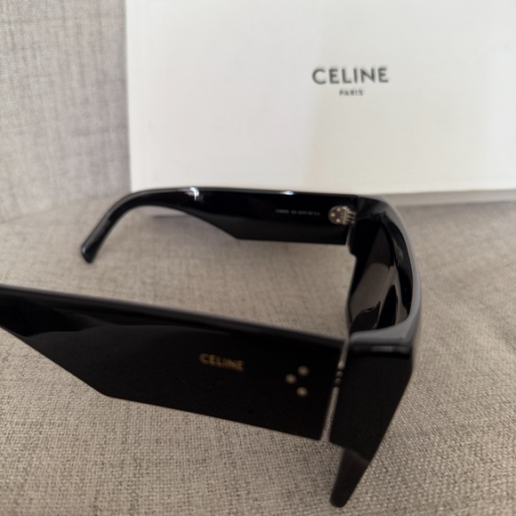 Celine Black Rectangular Sunglasses - Picture 3 of 4